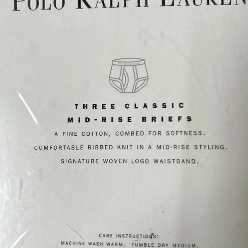 Polo Ralph Lauren Classic Mid Rise Brief 3 Pack White *SLIGHTLY IMPERFECT*